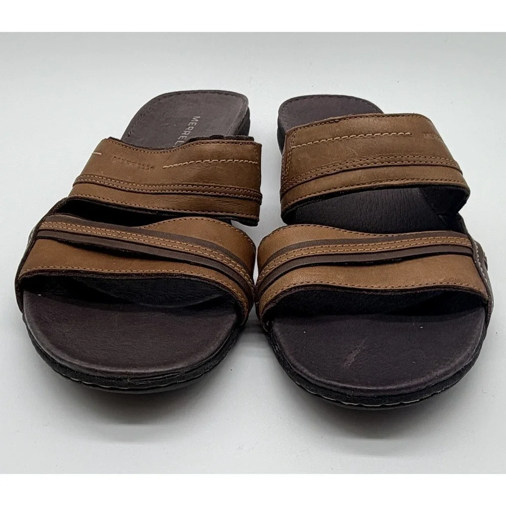 Merrell Slide Sandals Women's Sz 9 Piccolo Brown Slip On Performance Footwear
